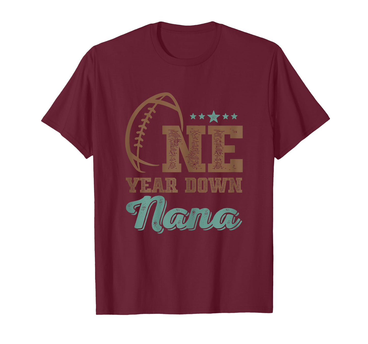 Nana Of The Birthday Boy 1st Year Down Birthday Football T-Shirt