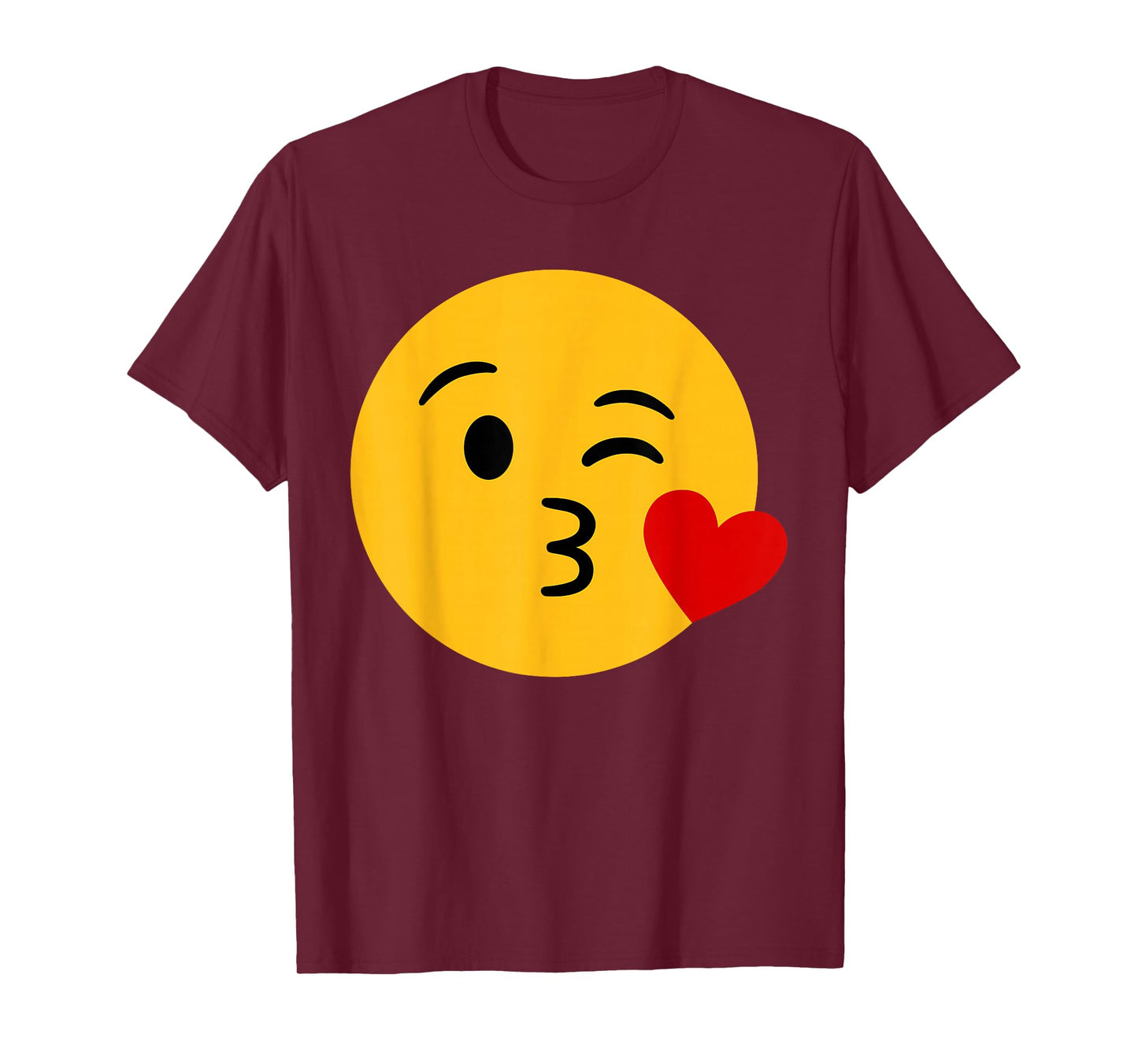 Funny Emoticon Happy Face Cute Winking Lips Blowing Kiss T-Shirt