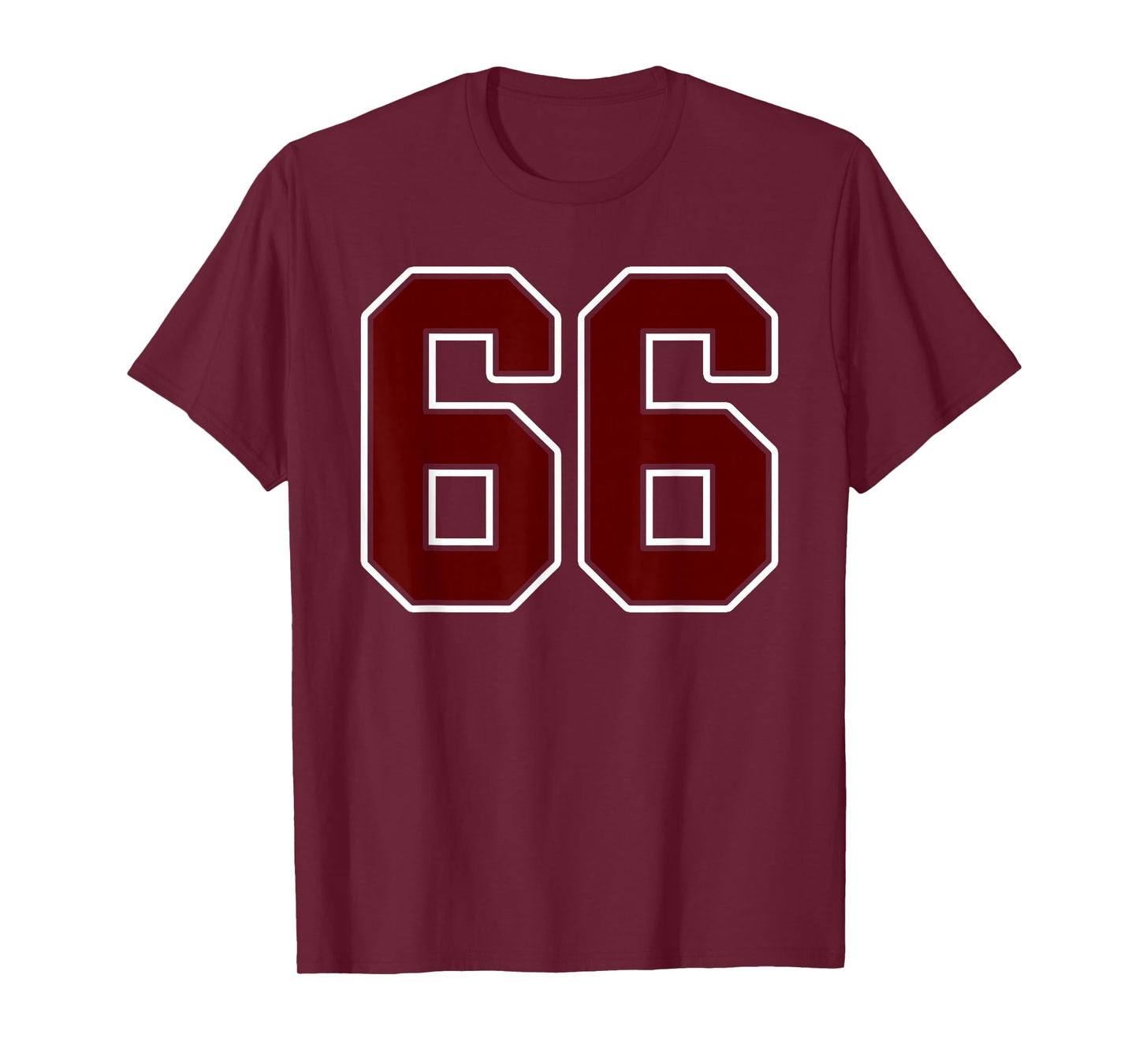 Maroon and White Number 66 Jersey Player Uniform #66 Fan T-Shirt