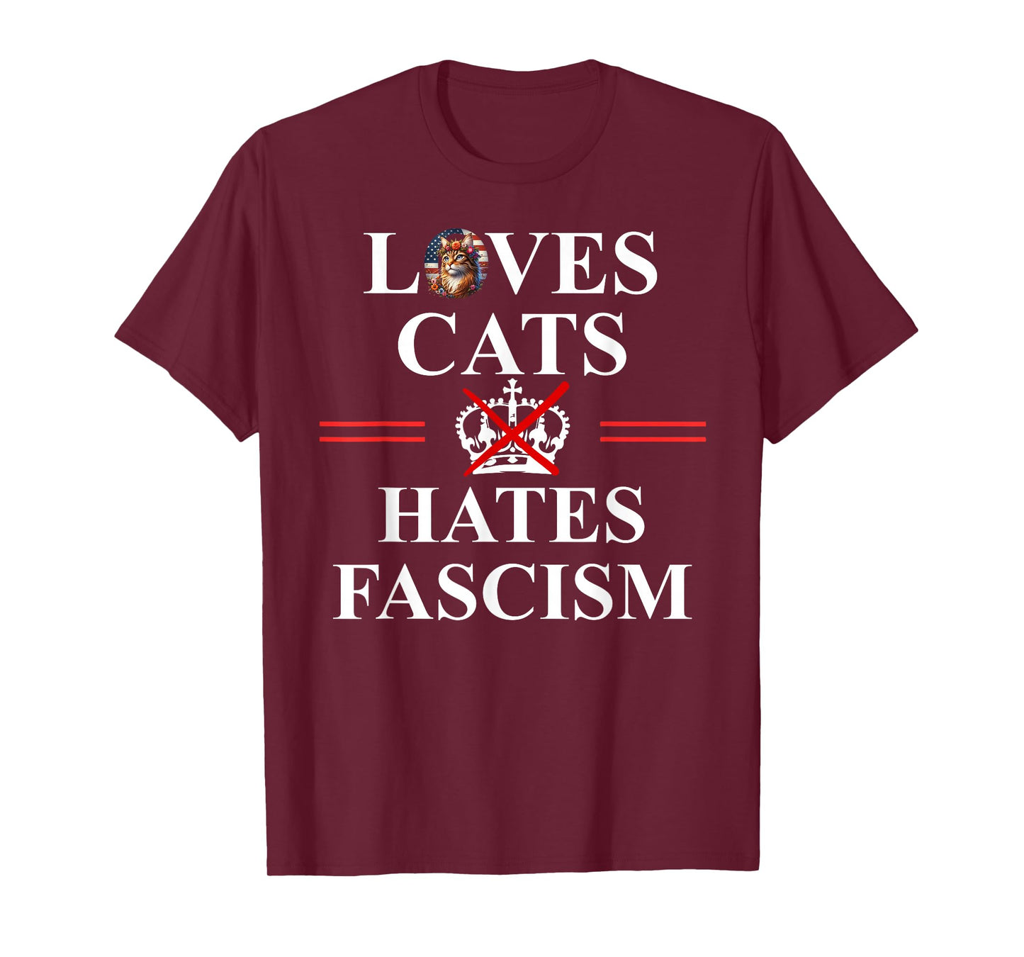 Cats Against Fascism No Kings US Protest Anti Fascism Resist T-Shirt
