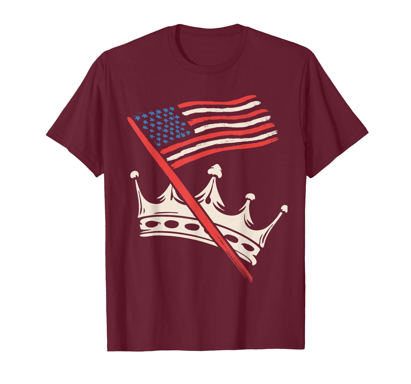 No Kings in America Political Crown Nope 4th July USA Flag T-Shirt