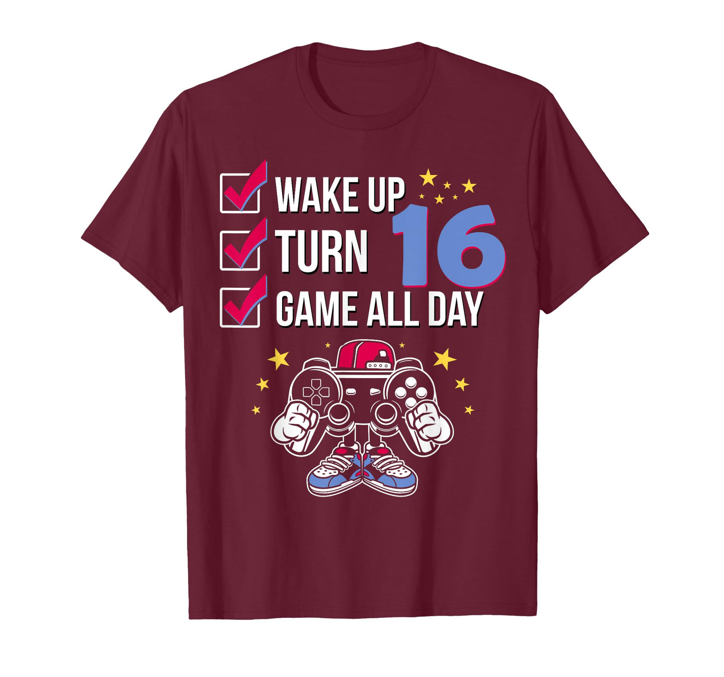 Gamer Birthday Shirt 16 Years Old Level 16 Unlocked Boy Gift T-Shirt