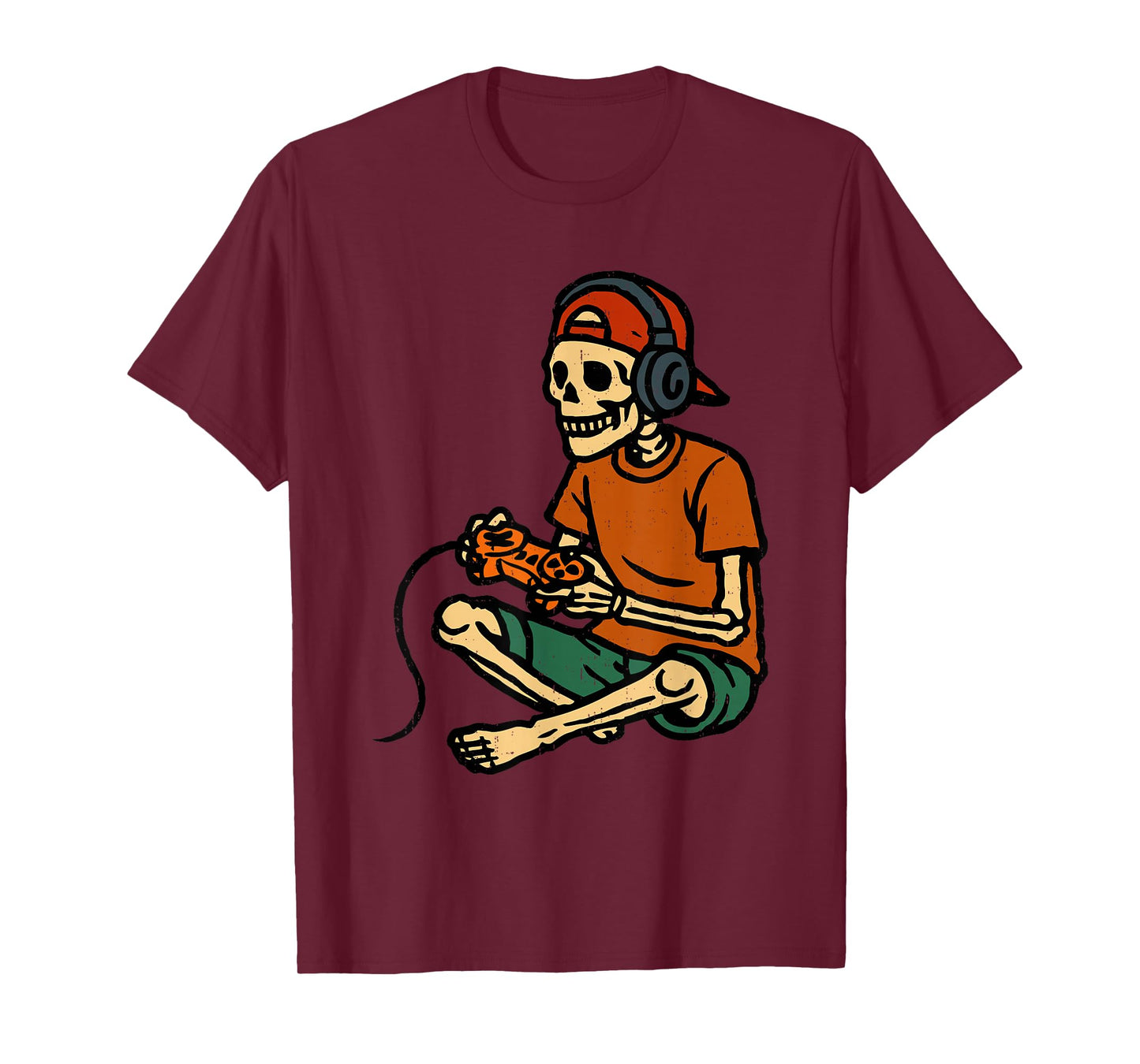 Halloween Skeleton Gamer Video Game Gaming Lovers Spooky T-Shirt