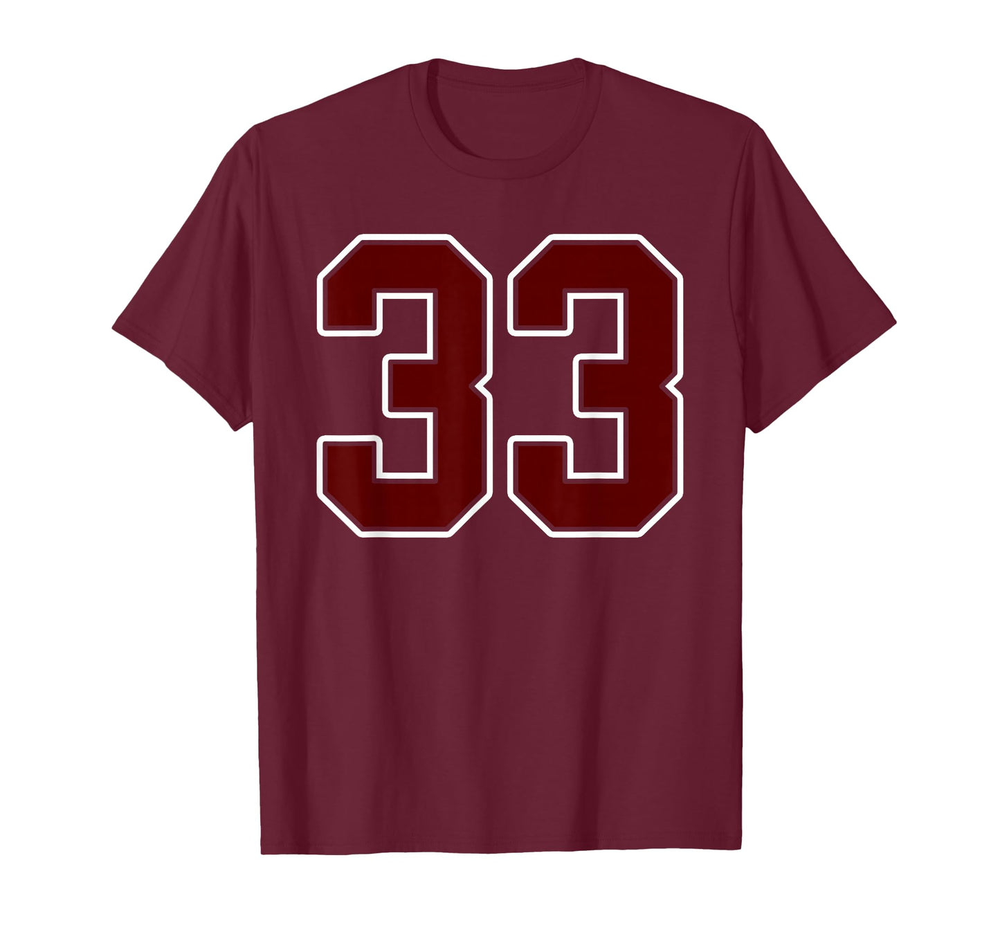 Maroon and White Number 33 Jersey Player Uniform #33 Fan T-Shirt