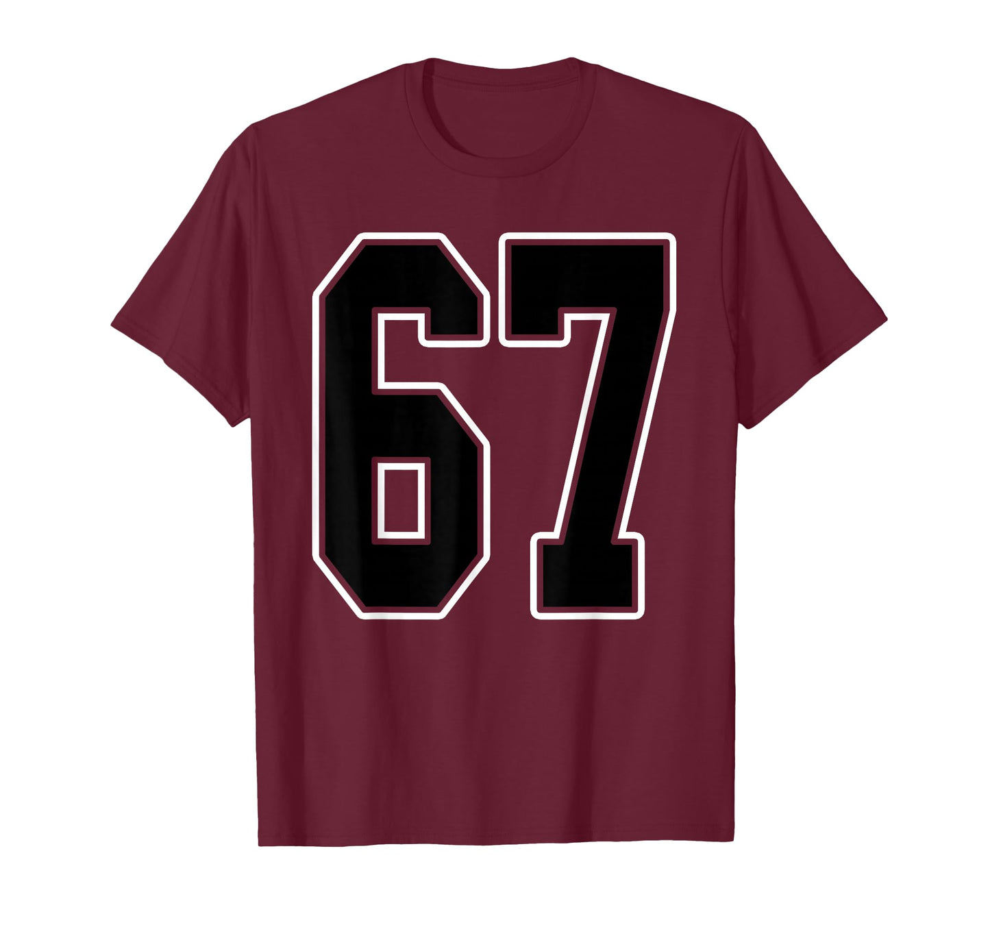 Black and White Number 67 Jersey Player Uniform #67 Fan T-Shirt