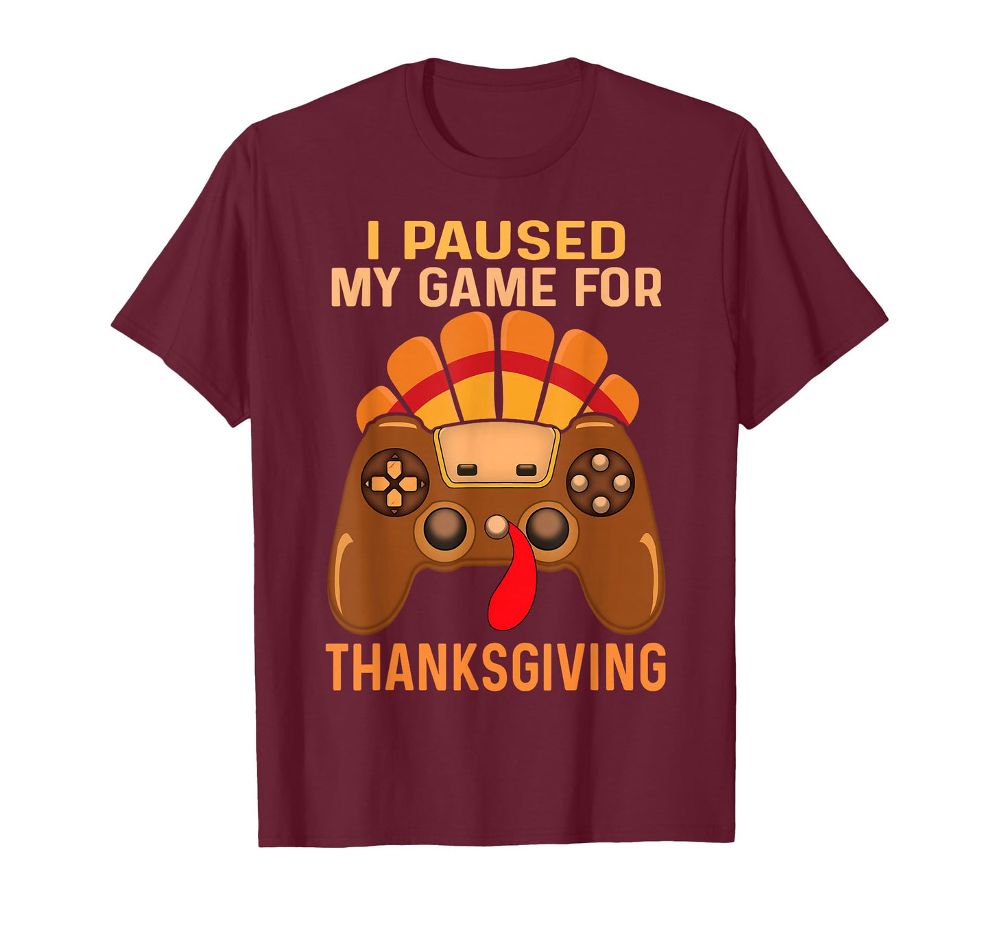 Happy Thanksgiving gaming fall Turkey gamer boys kids men T-Shirt