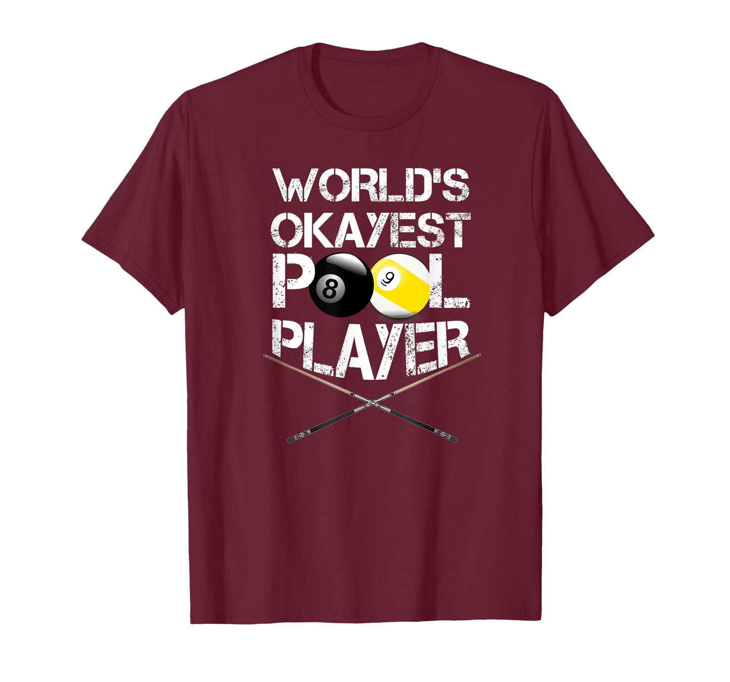 Mens World's Okayest Pool Player Funny Billiards T-Shirt