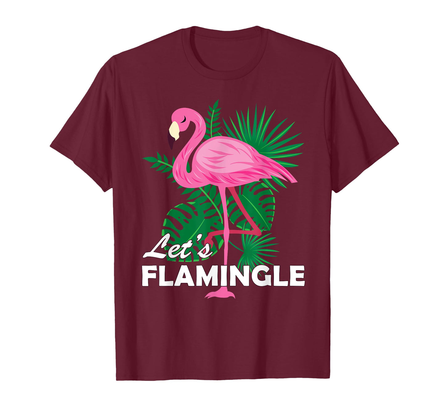 Cute Pink Flamingo Graphic Lets Flamingle Birthday Gift T-Shirt