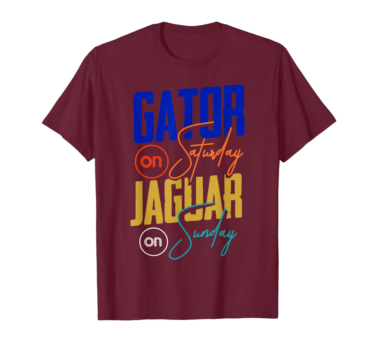 Gator On Saturday Jaguar On Sunday Sports Fan T-Shirt