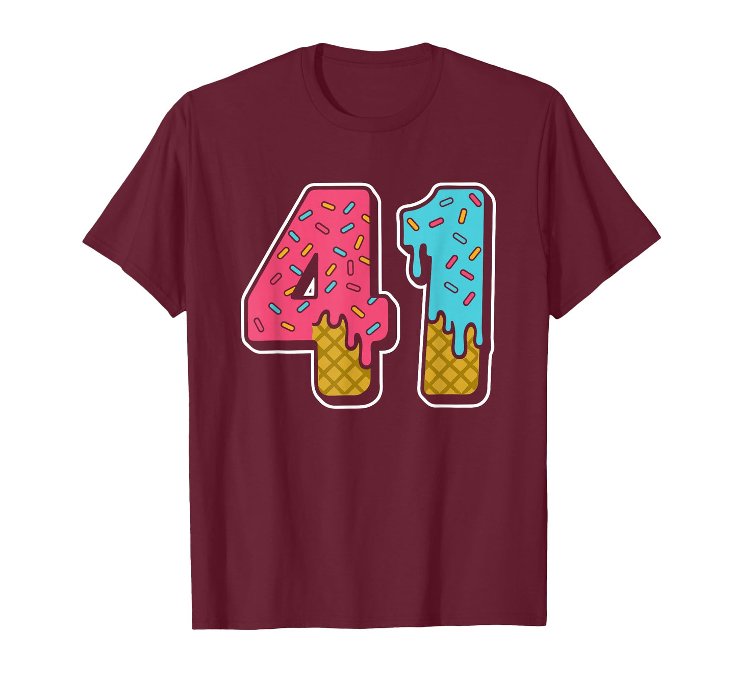41 Ice Cream Drip Meme Forty One Four Gen Alpha Slang T-Shirt
