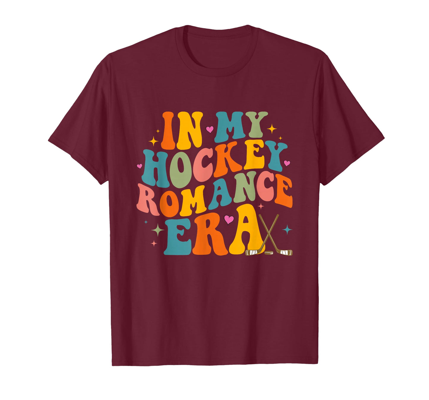In My Hockey Romance Era Retro Groovy Game Day Funny Sports T-Shirt