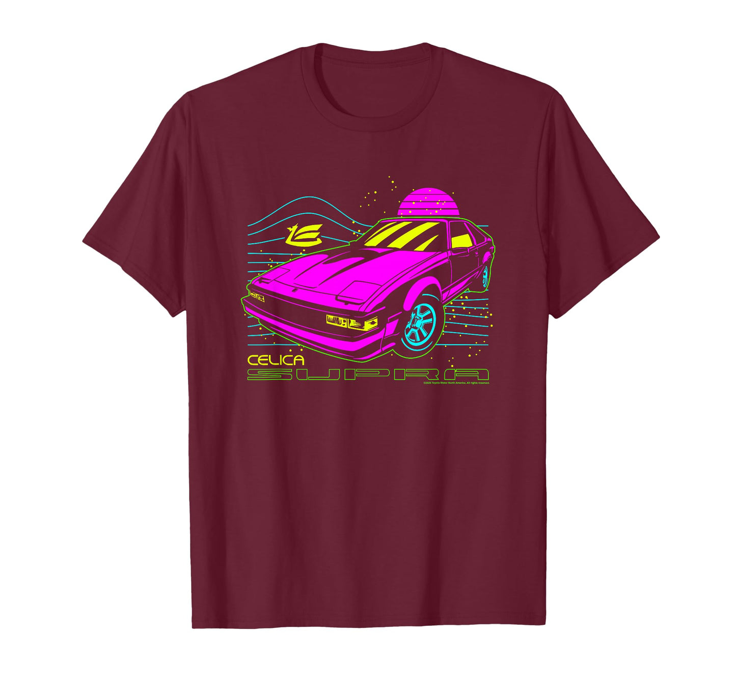 Toyota Iconic Celica Supra Neon Retro 80s Vibe Chest Logo T-Shirt