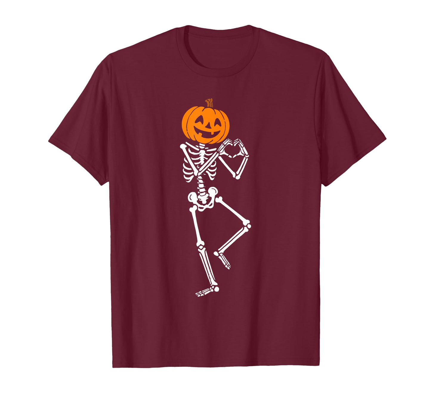 Skeleton Carved Pumpkin Men Women Kids Funny Halloween T-Shirt