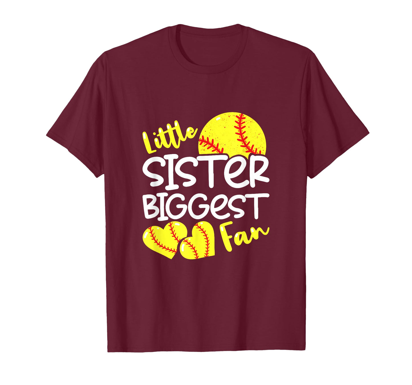 Softball Little Sister Biggest Fan Teen Girls T-Shirt