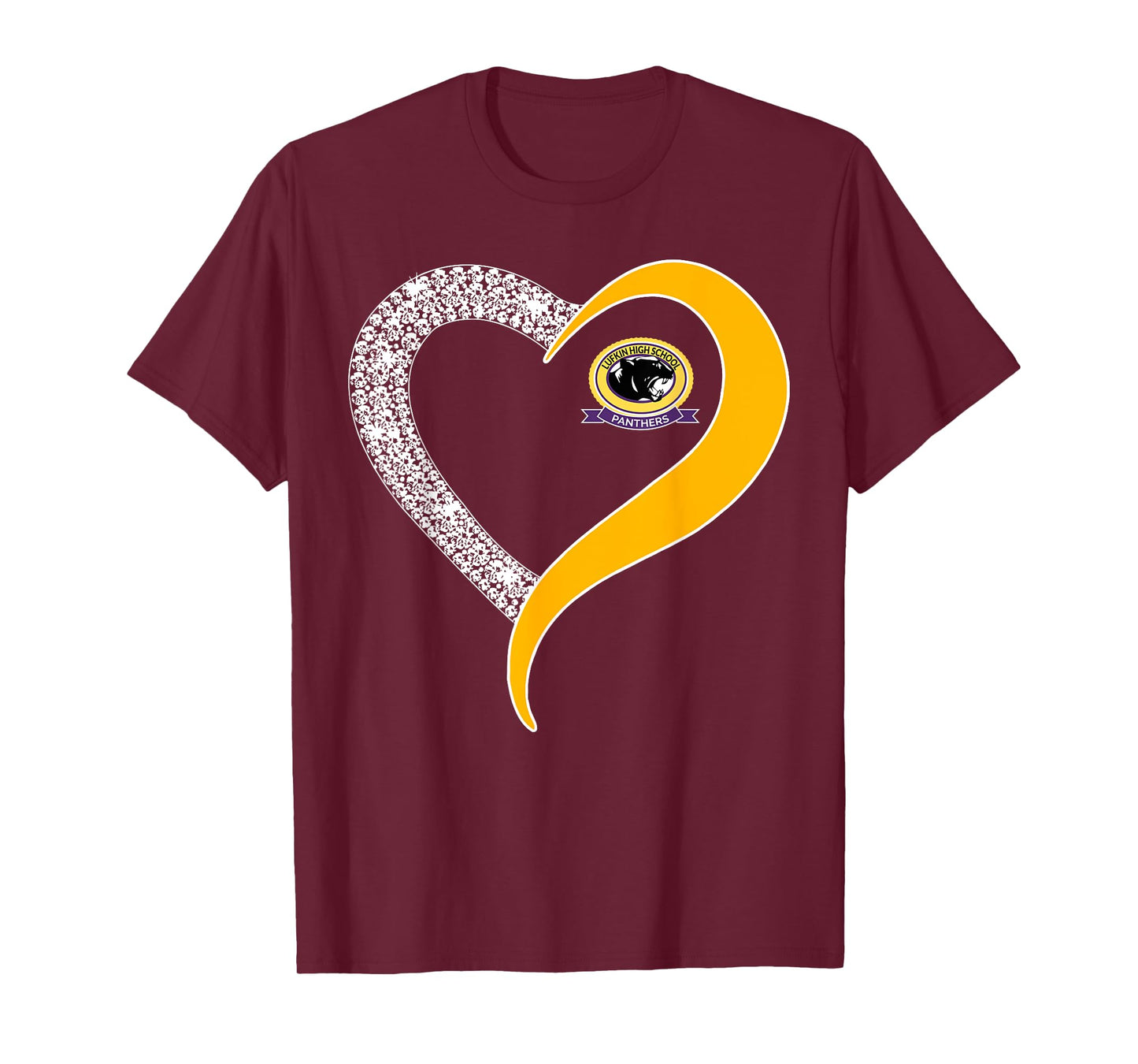 Lufkin Panthers Logo Diamond Heart HS T-Shirt