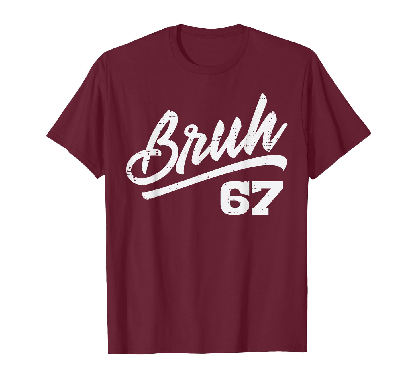 Bruh 67 Meme Funny Number 6 7 Costume Kids Youth Boys Teen T-Shirt