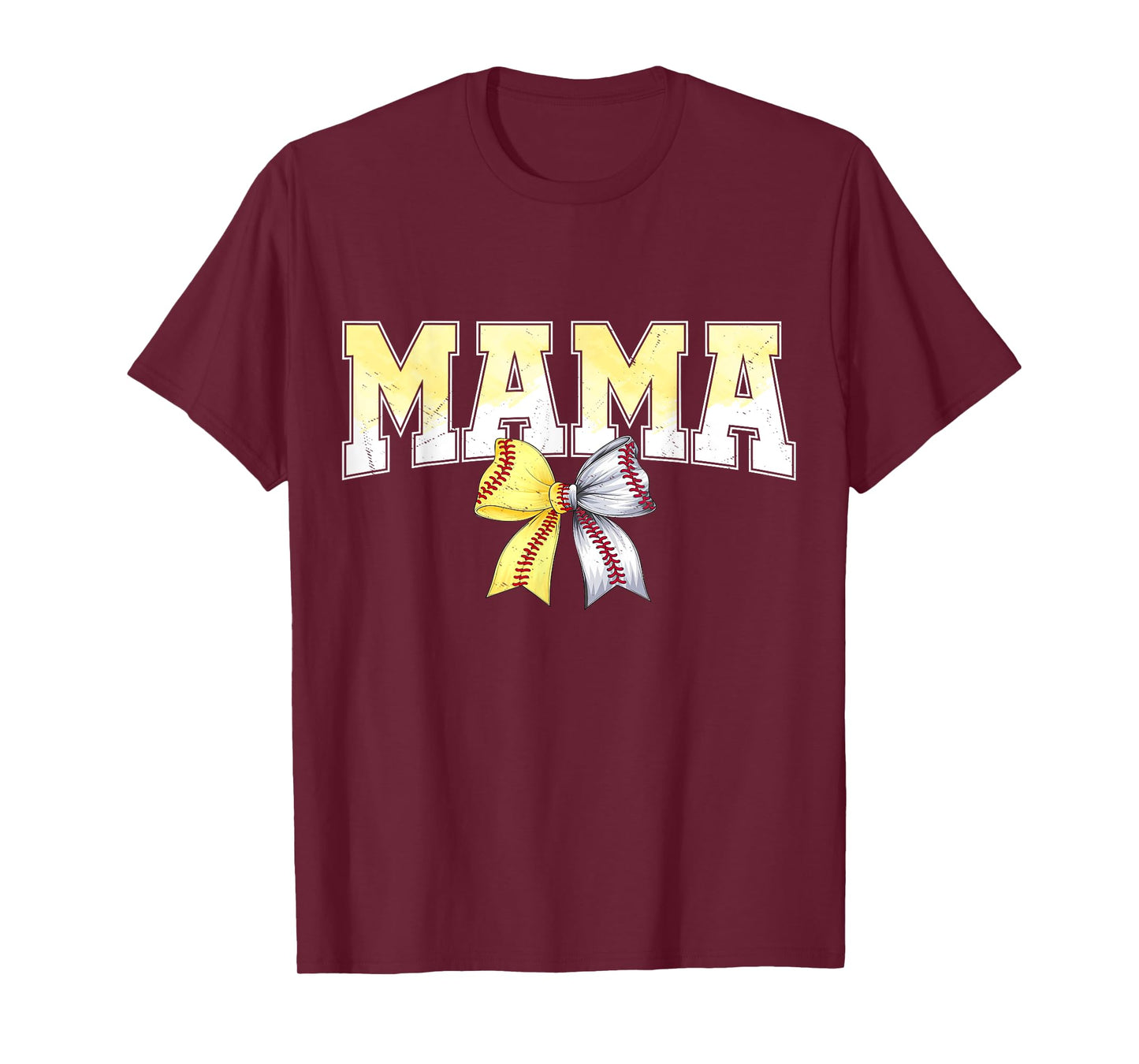 Coquette Bow Baseball Softball Mom of Both Baseball Softball T-Shirt