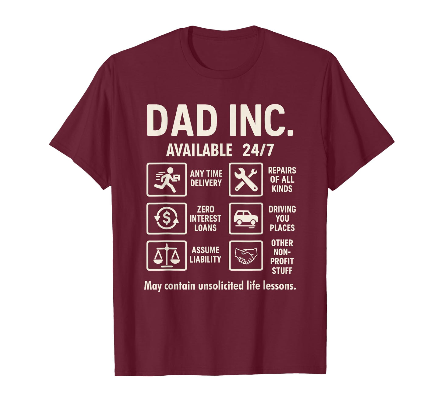 Funny Dad Joke 24/7 Dad Inc Father’s Day Pop Birthday Daddy T-Shirt
