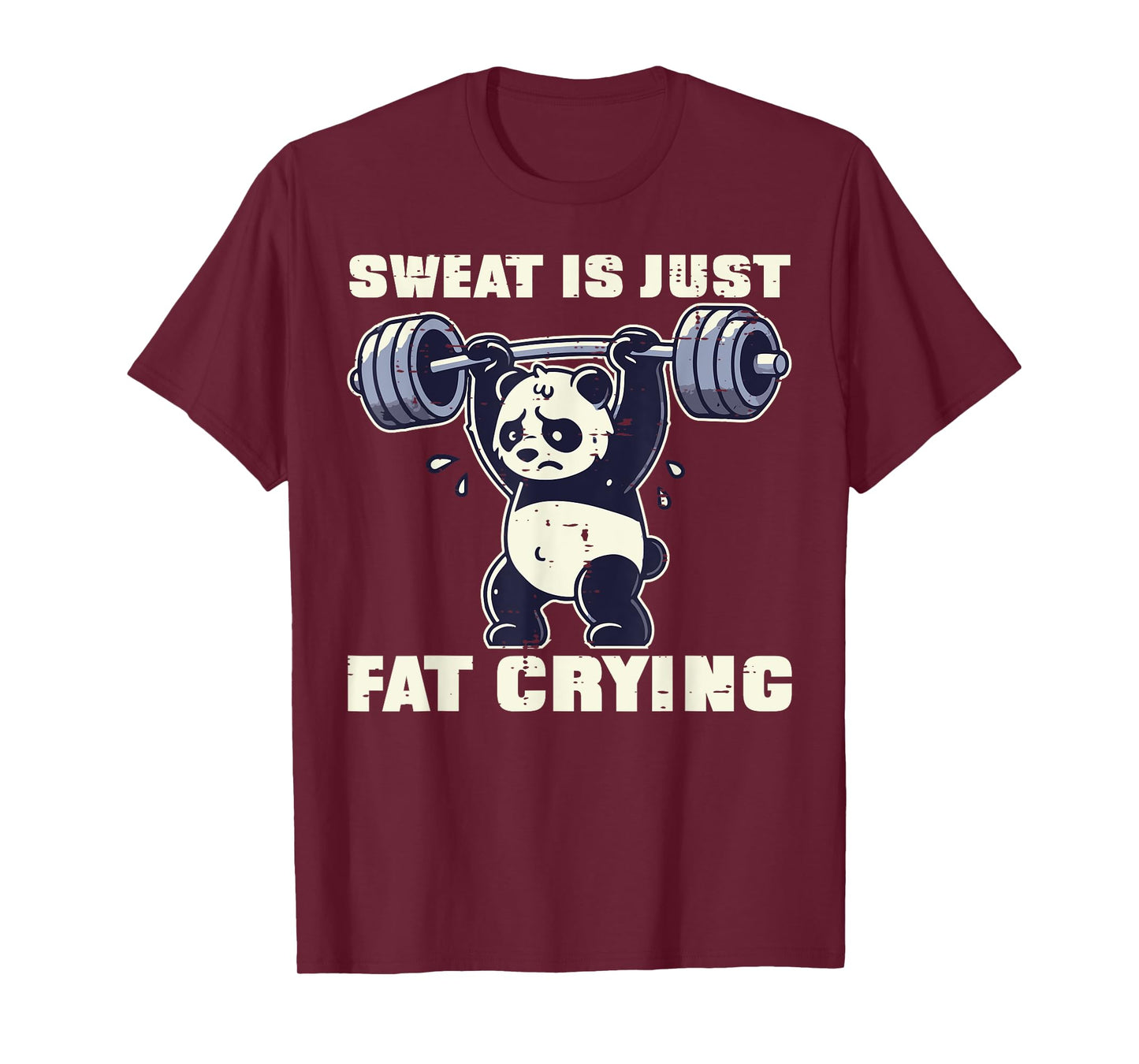 Gym Panda Sweat Is Fat Crying Funny Workout Men Women Kids T-Shirt