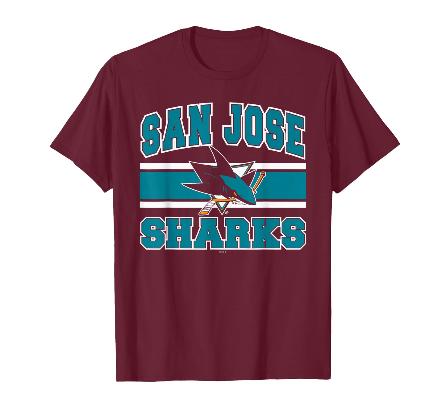 San Jose Sharks Stripe Black Officially Licensed T-Shirt