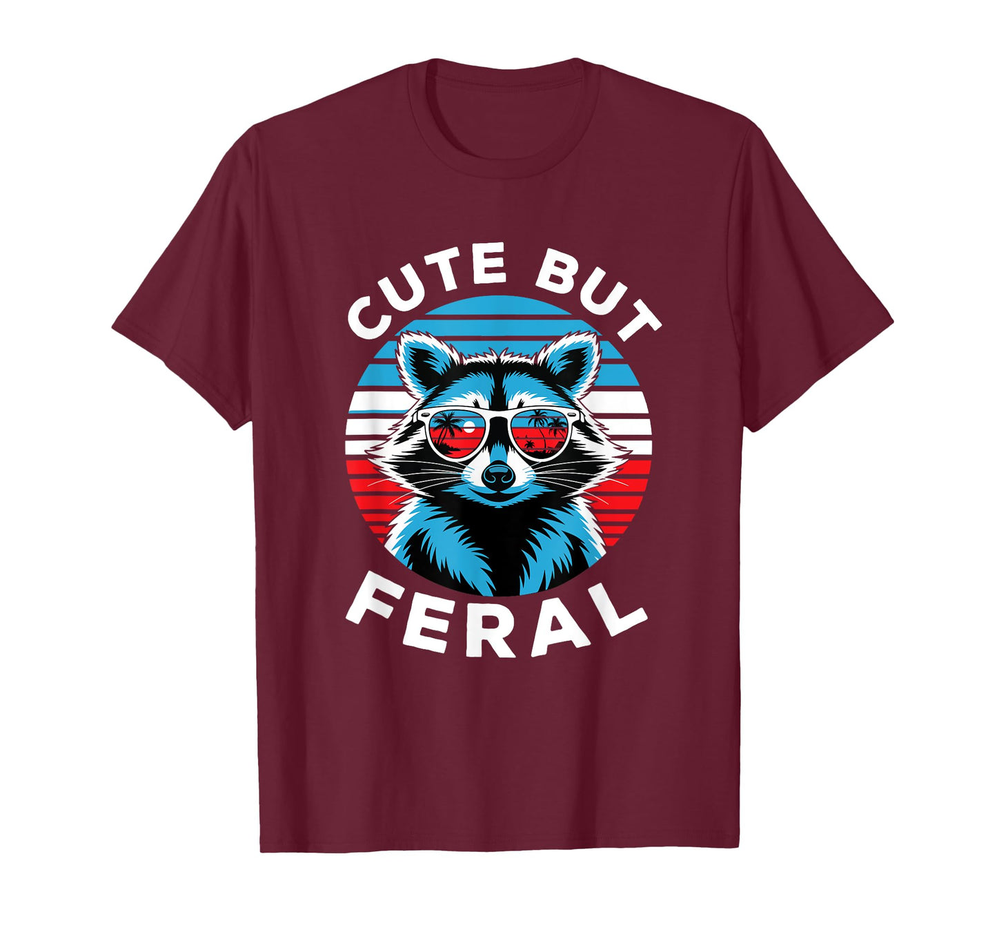 Colorful Racoon With Sunglasses Racoon Funny 4Th Of July T-Shirt