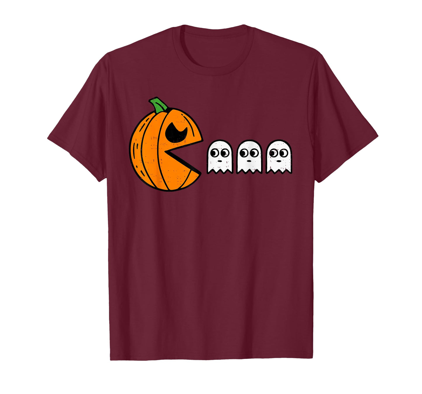 Pumpkin Eating Ghost Gamer Halloween Gaming Boys Teen Kids T-Shirt