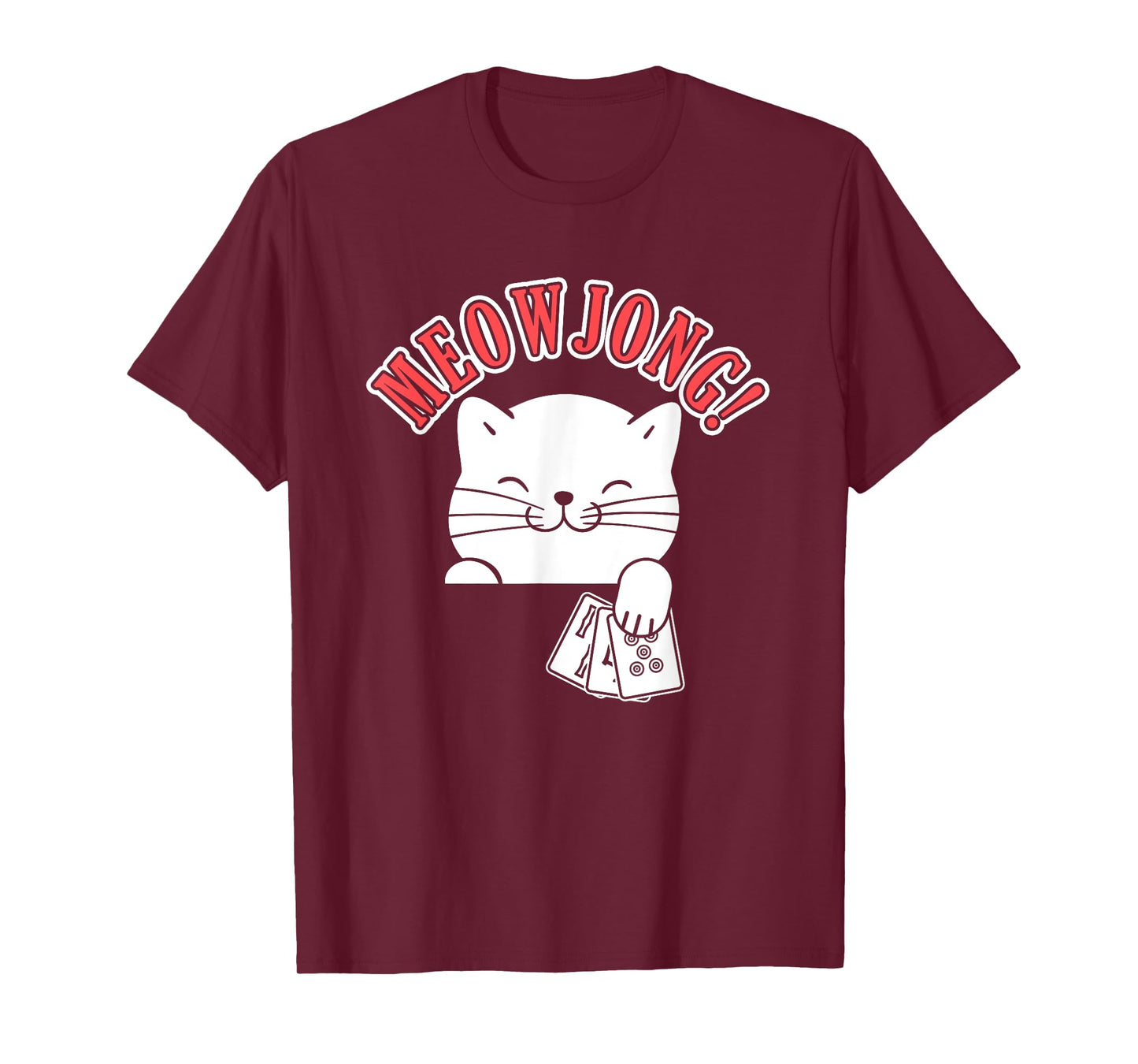 Mahjong Cat Player China Board Game Mah-Jongg Solitaire Men Women T-Shirt
