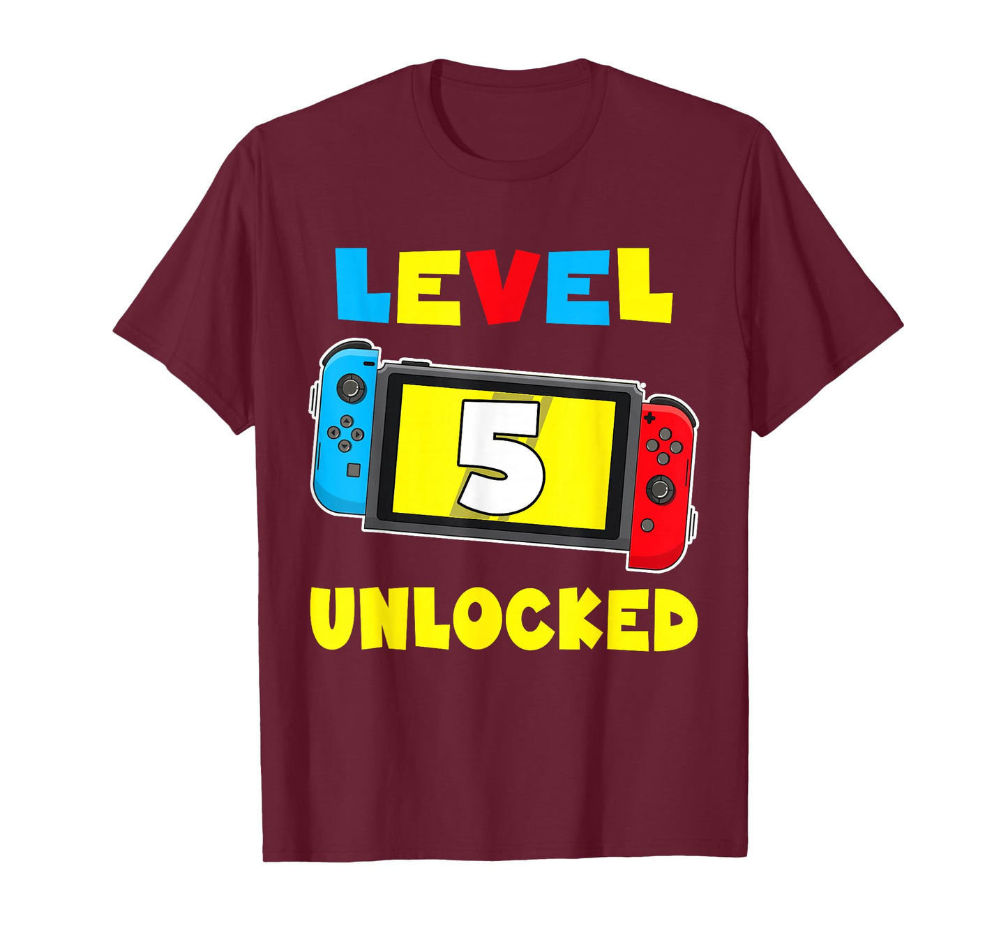 Level 5 Unlocked 5th Birthday Shirt Video Game 5 Year Old T-Shirt