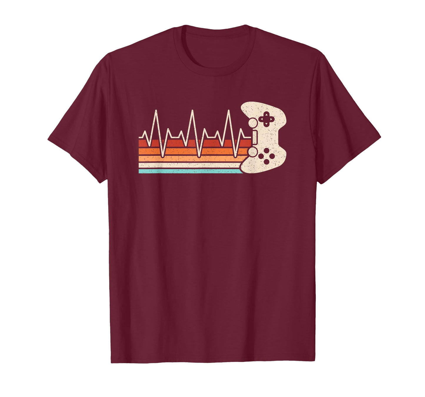 Gamer Heartbeat Video Games Retro Gaming Controller Boys Men T-Shirt