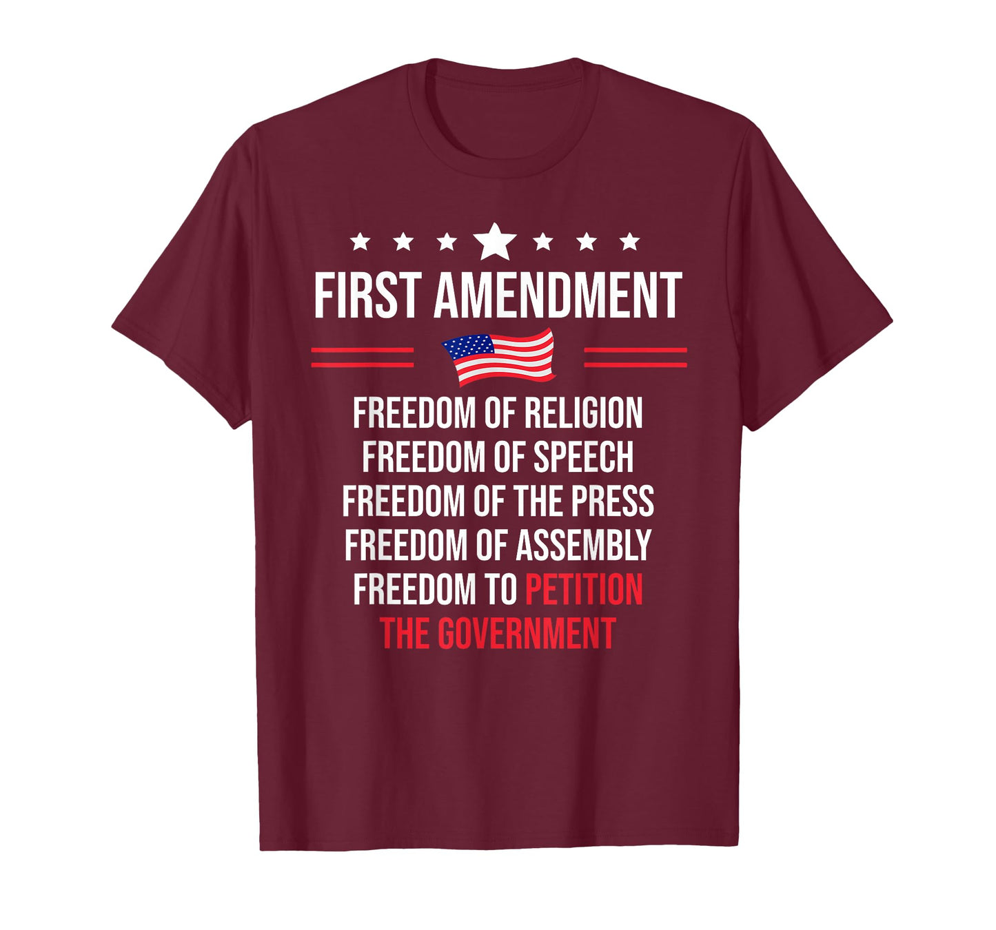 First Amendment Freedom of Speech US Democracy 1st Amendment T-Shirt