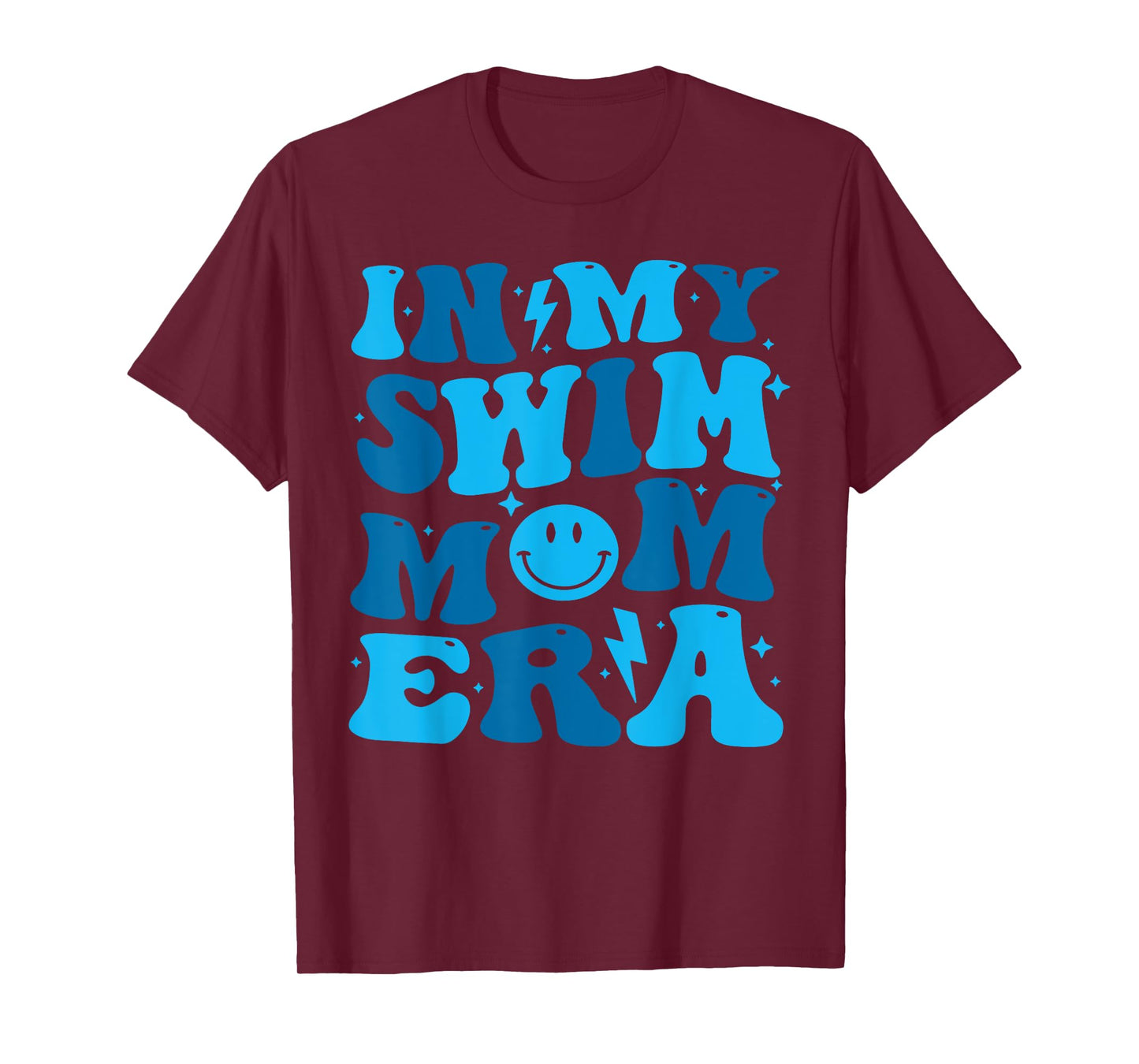 In My Swim Mom Era Groovy Floral Swimming Mom Swimmer Womens T-Shirt