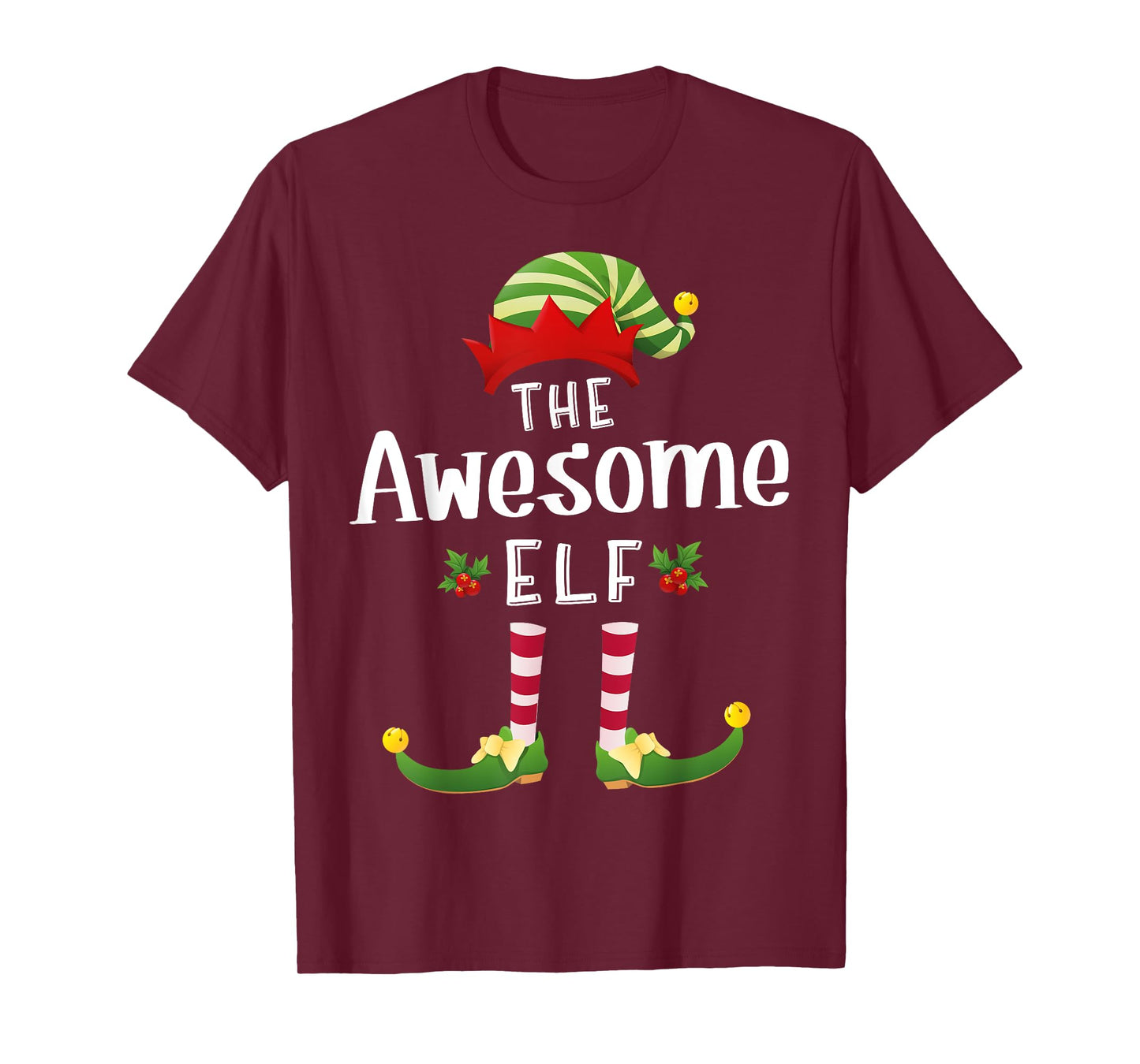 Awesome Christmas Elf Matching Pajama X-Mas Party T-Shirt