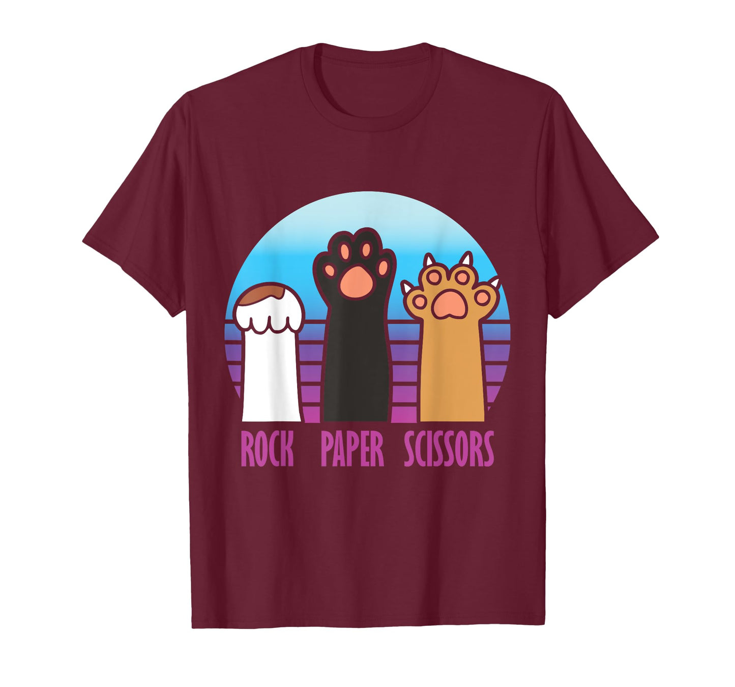 Rock Paper Scissors Hand Game Meme Animal Paw Cat T-Shirt