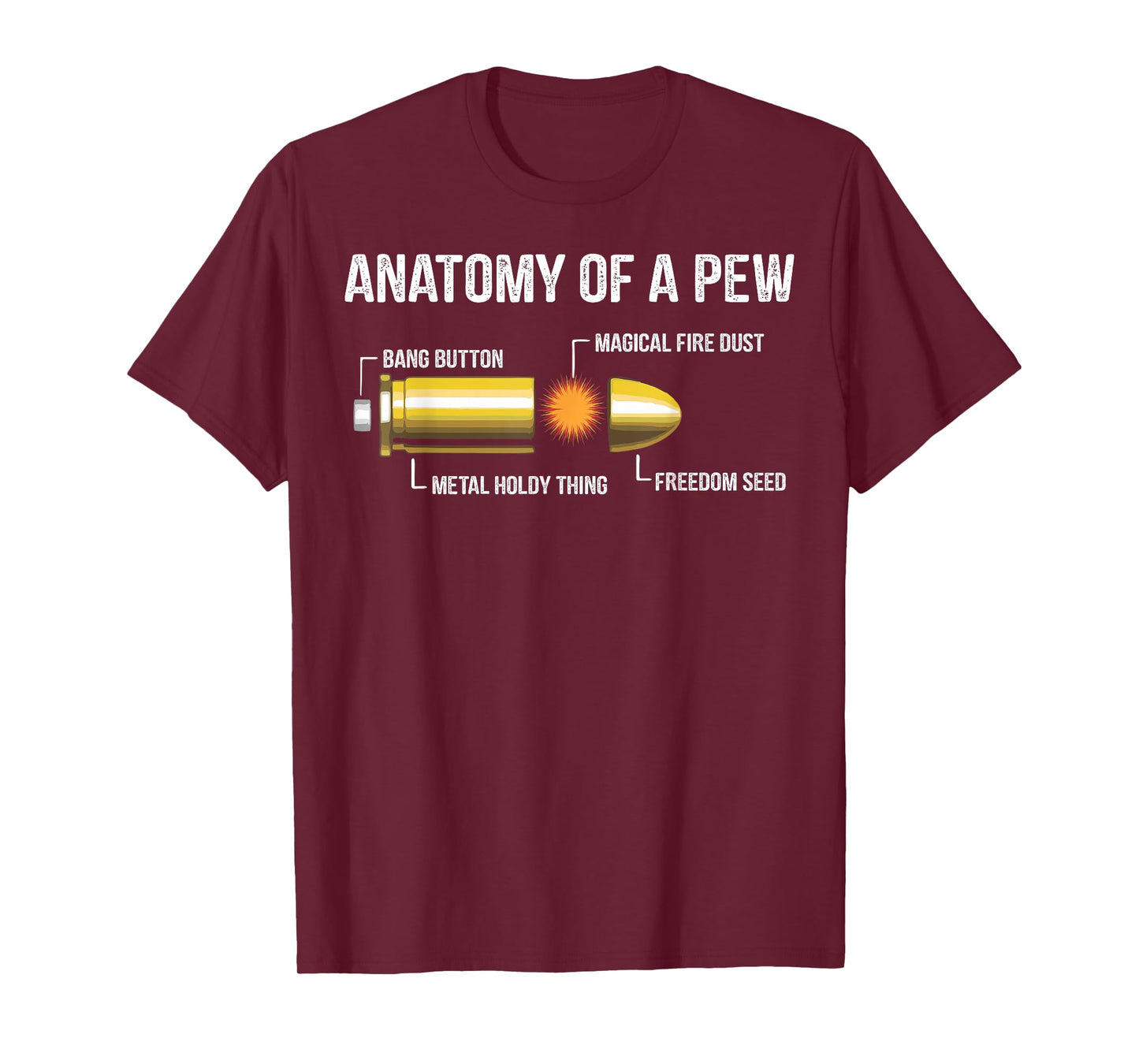 Funny Gun Ammo Bullet Gift - Anatomy Of A Pew T-Shirt