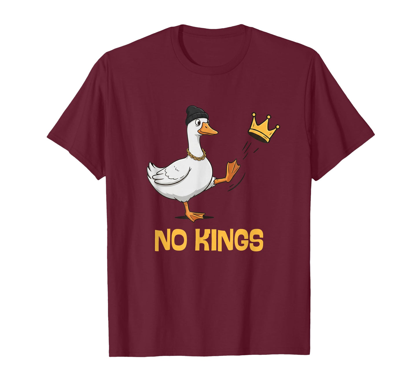 No Kings in America Silly Goose Resist Protest Retro Sign T-Shirt