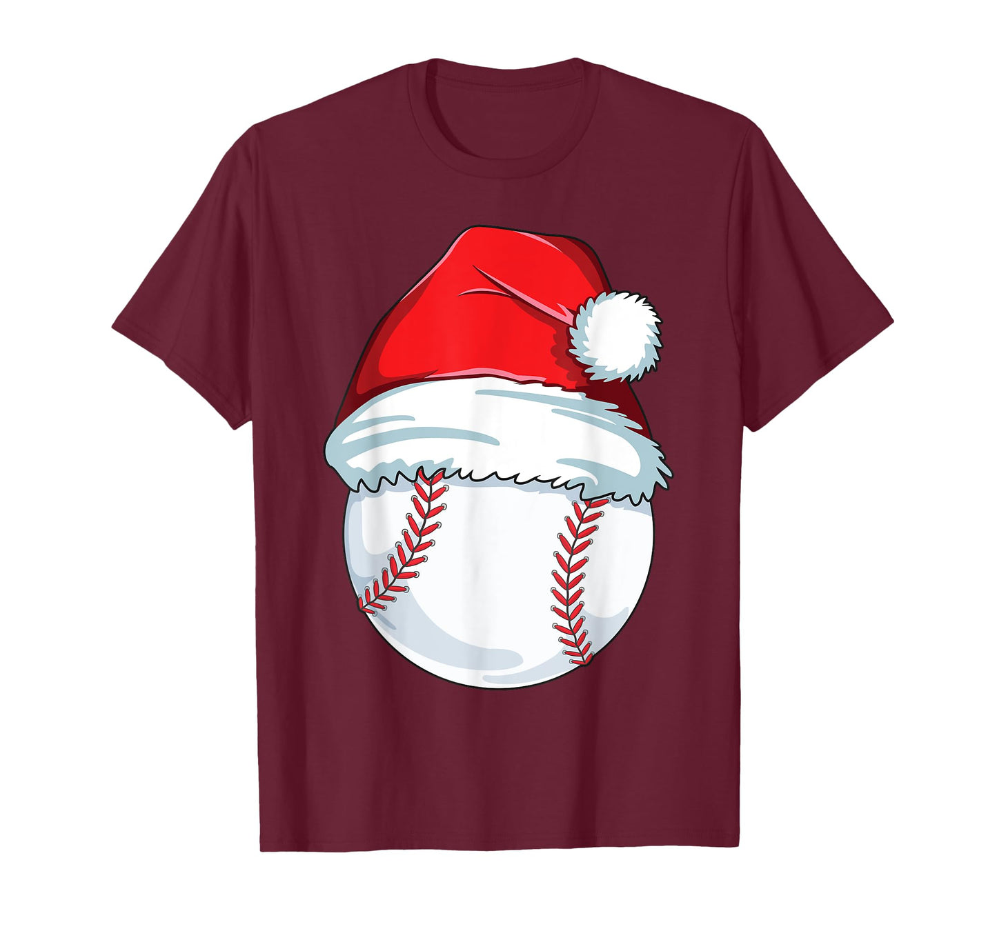 Christmas Baseball Xmas Santa Hat Ball Kids Boys Men T-Shirt