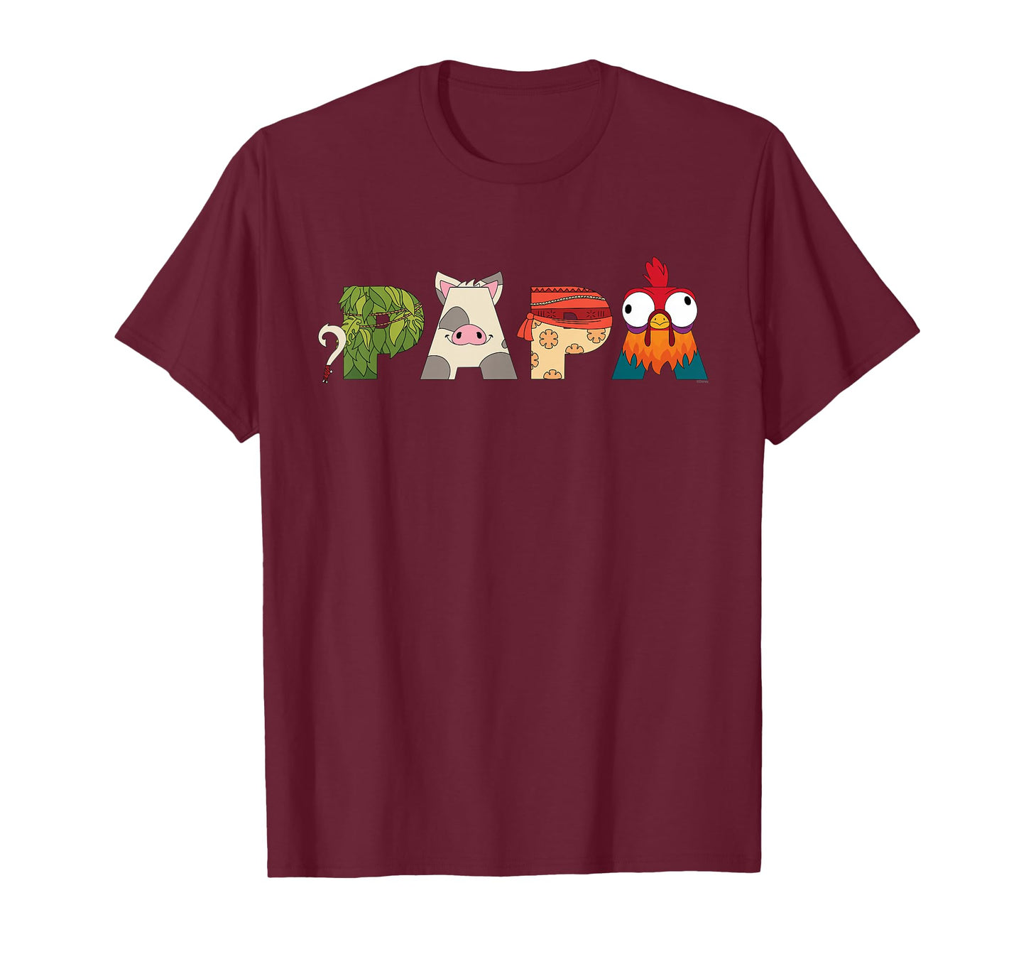 Disney Moana Letters "Papa" Father's Day Birthday Gift T-Shirt