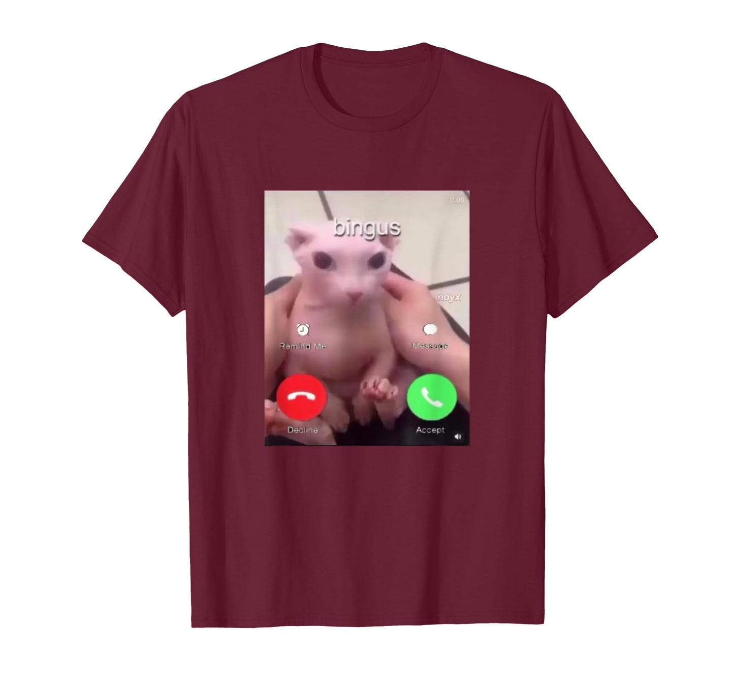 Bingus Is Calling Hairless Sphinx Cat Bingus Cat Meme T-Shirt