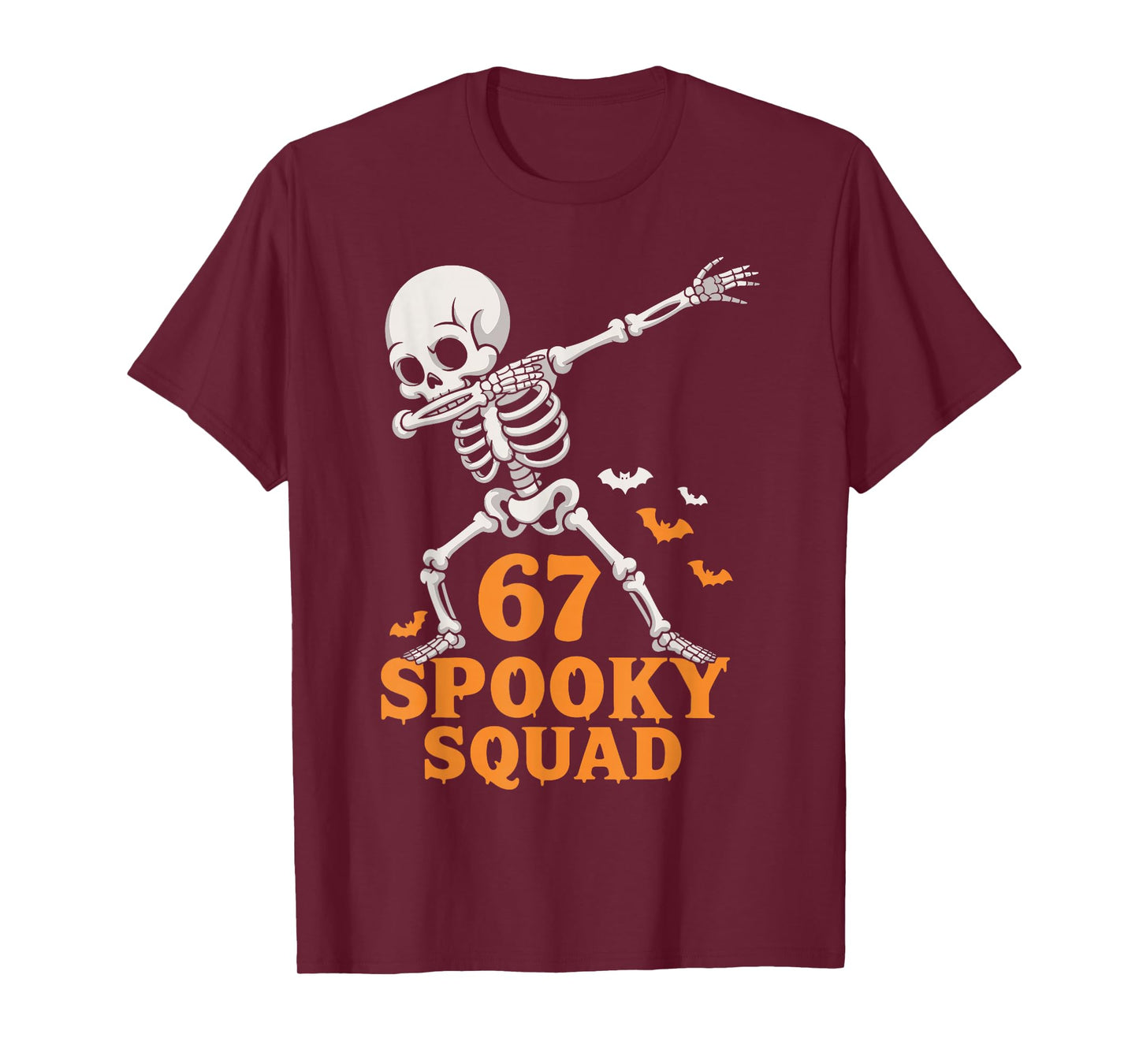67 Spooky Squad 6 7 Numbers Six Seven Kids Skeleton T-Shirt