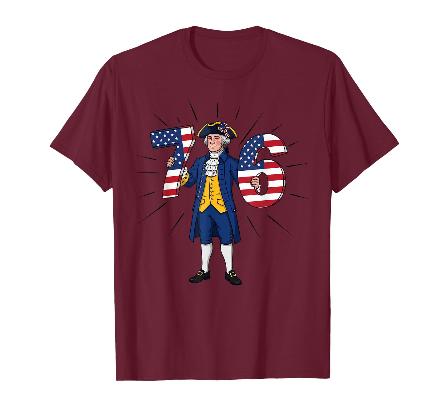 6-7 7-6 George Washington Six Seven American Flag T-Shirt