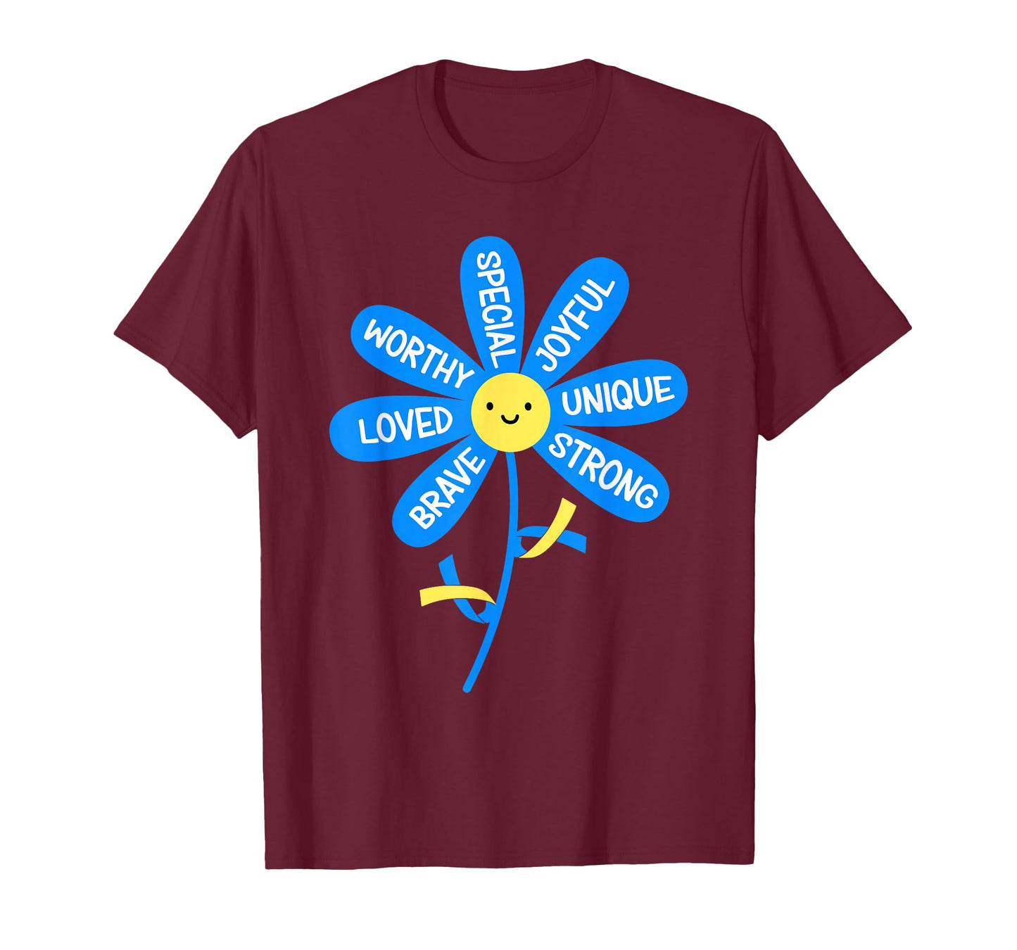 Down Syndrome Awareness Flower Inspirational Trisomy 21 Cute T-Shirt