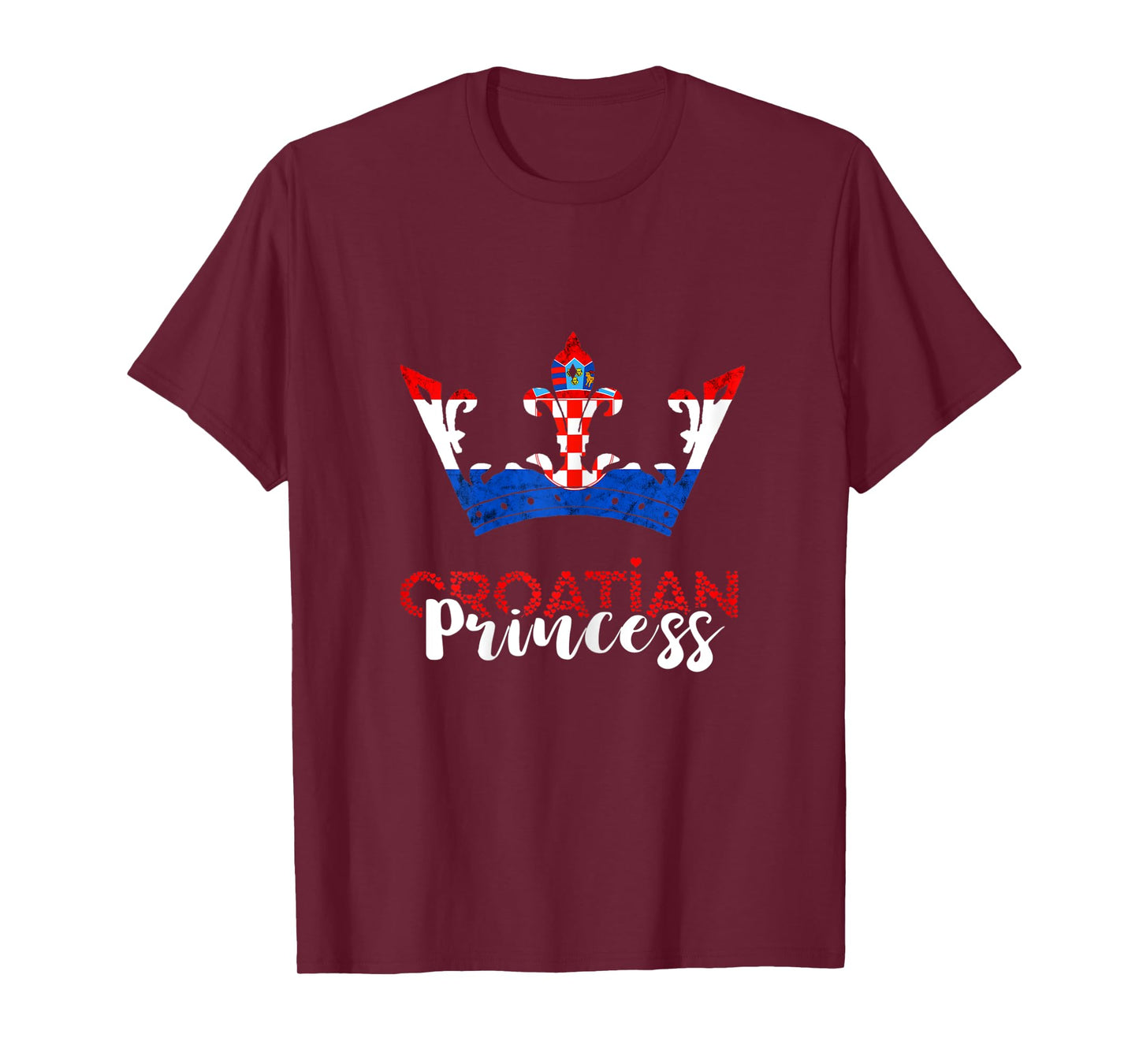 Croatian Princess Crown Croatia Croatian Flag Croatian Pride T-Shirt