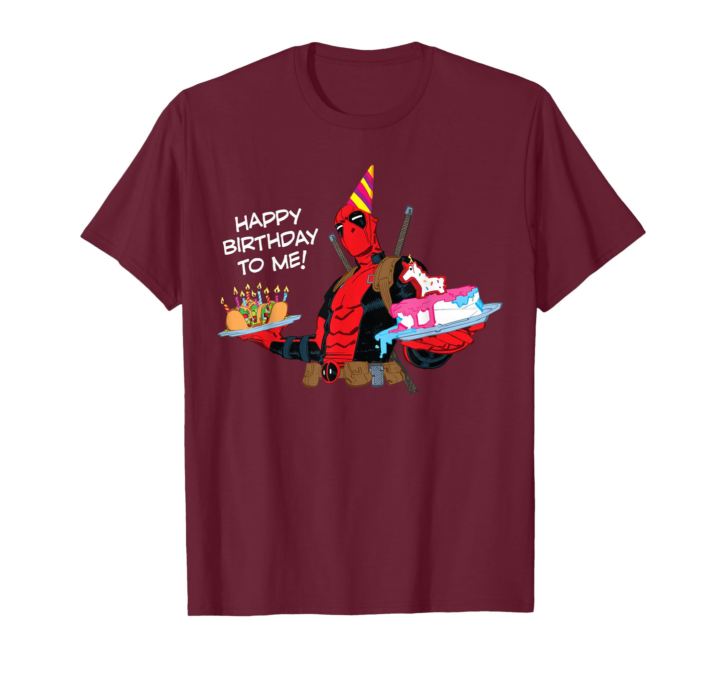 Marvel Deadpool "Happy Birthday to Me!" Funny Birthday Party T-Shirt