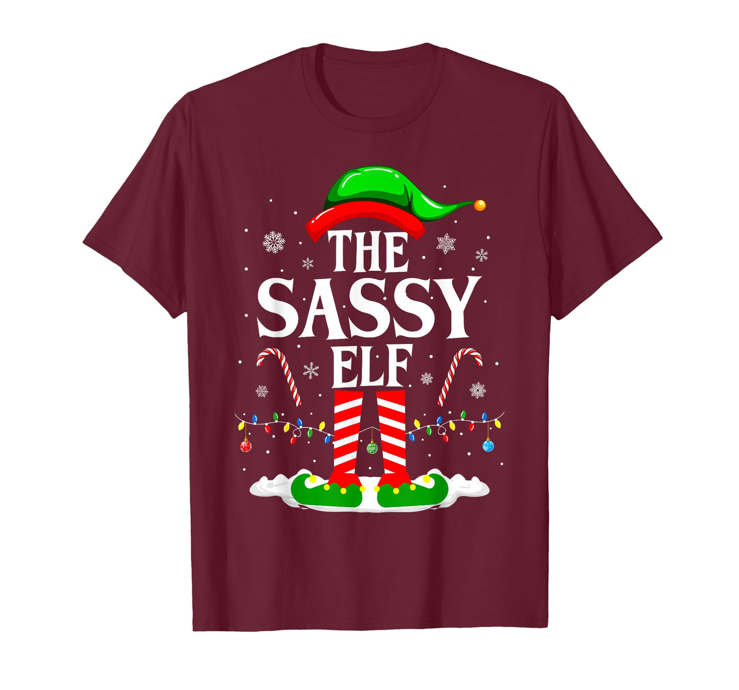 The Sassy Elf Xmas Funny Matching Family Group Christmas T-Shirt