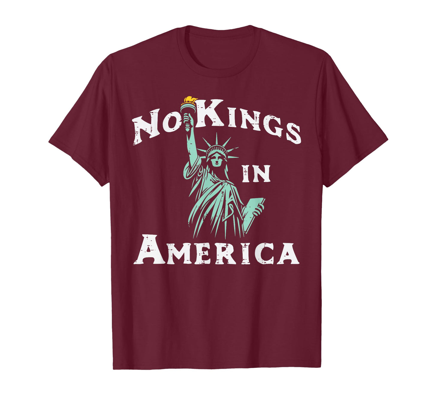 No Kings in America Statue Liberty Resist Women Men Kids T-Shirt