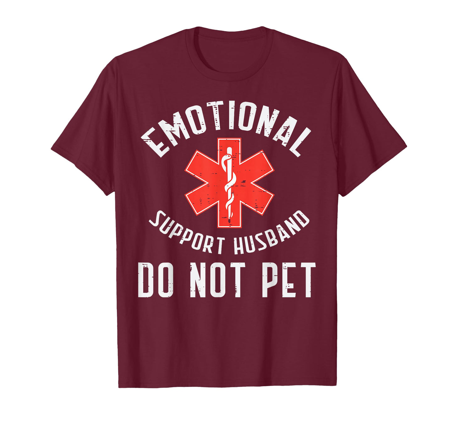 Emotional Support Husband Do Not Pet Funny Fathers Day Men T-Shirt