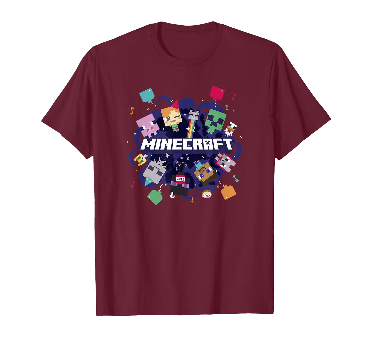 Minecraft Chibi Mobs Party Celebration Logo T-Shirt