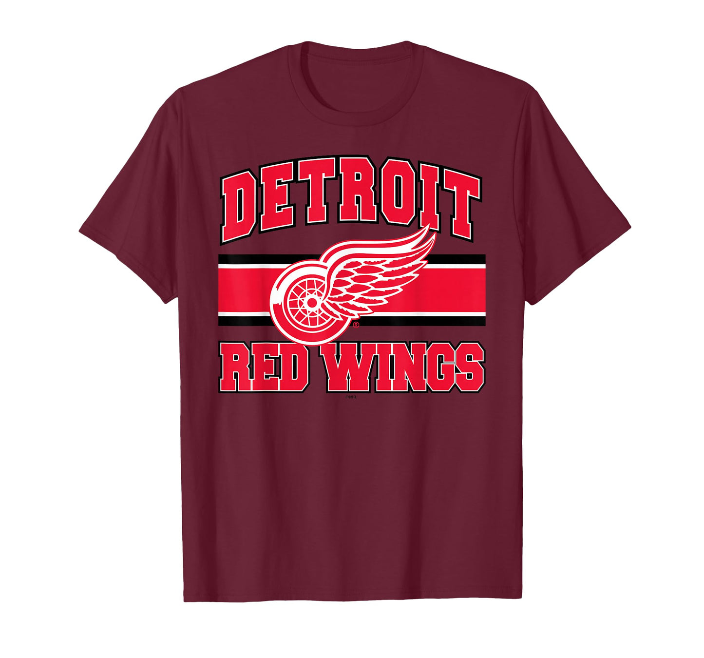 Detroit Red Wings Stripe White Officially Licensed T-Shirt