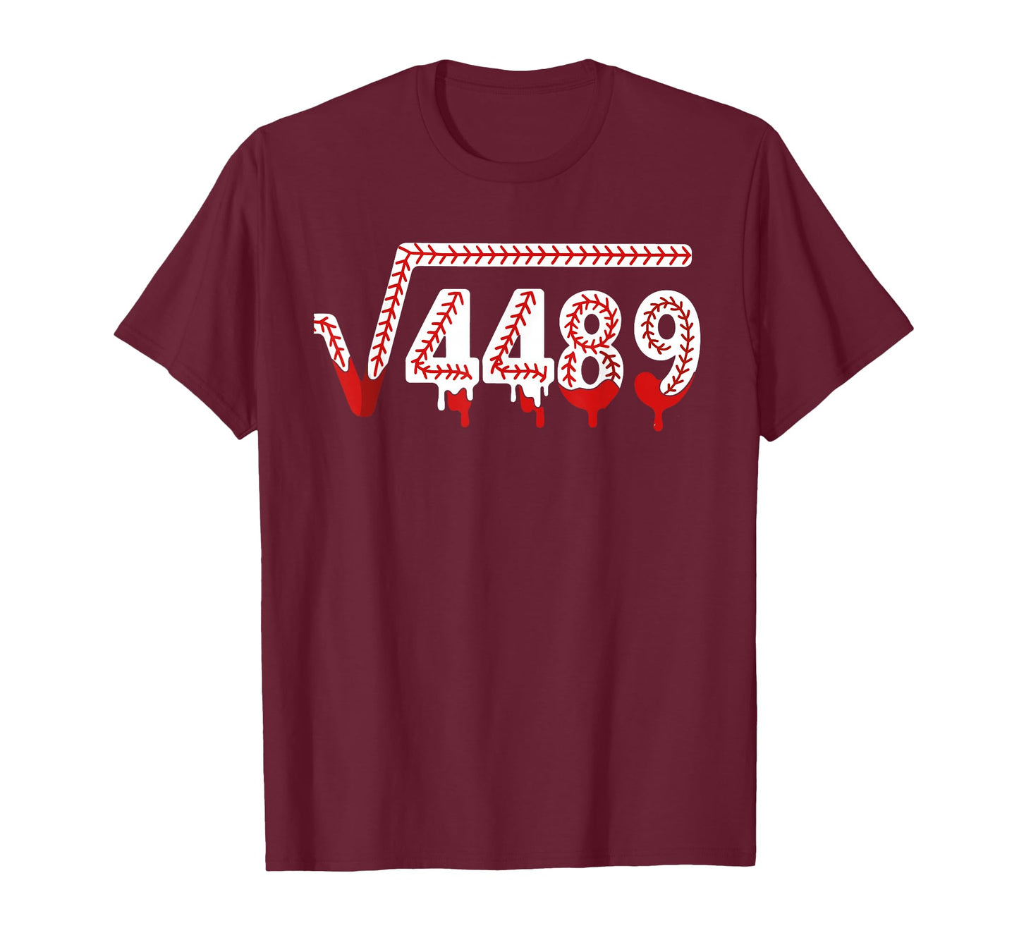 67 Ice Cream Drip Meme Baseball Square Root 4489 Slang Math T-Shirt