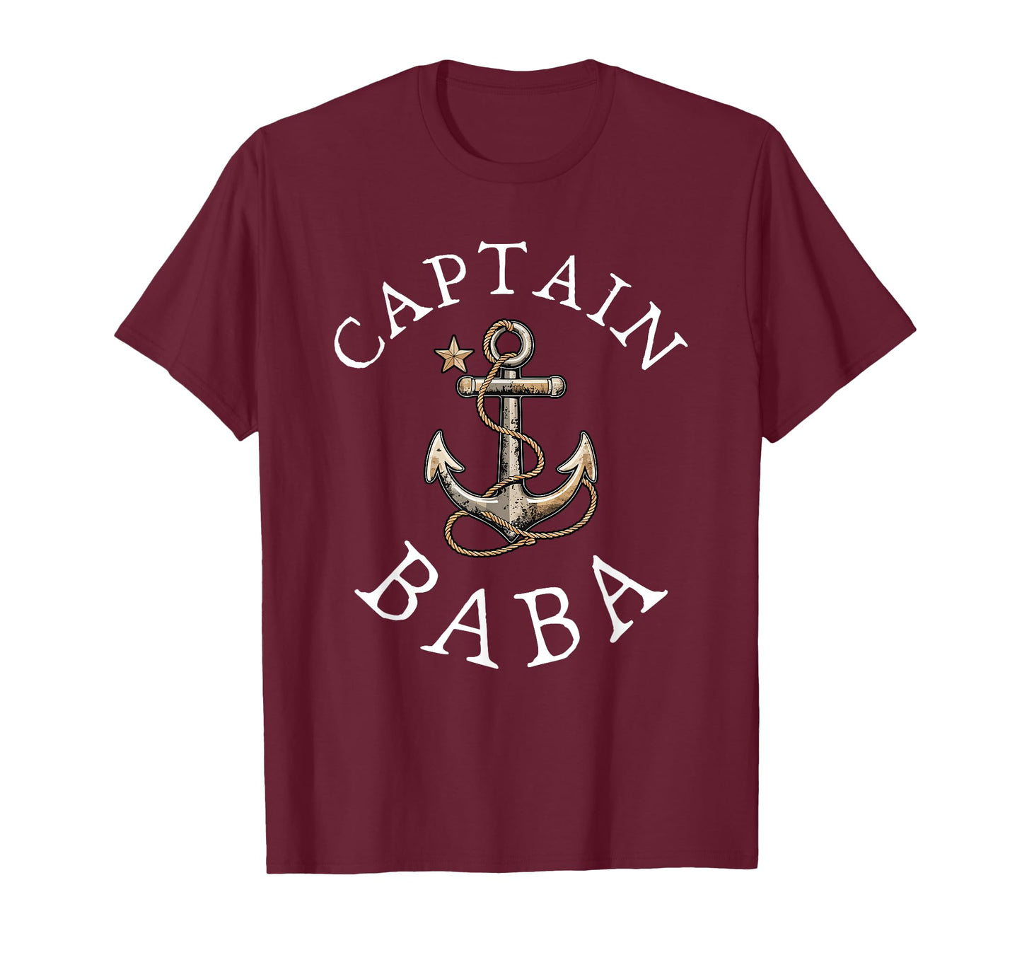 Captain Baba Boat Sailing Boating Vintage Anchor Funny T-Shirt